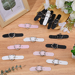 16 шт. 8 пряжки из искусственной кожи в форме звезды/сердца&nbsp;AJEW-CL0001-70