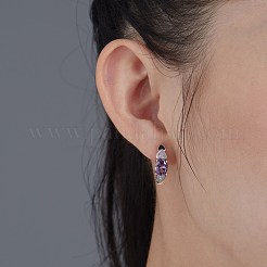 Micro ottone spianare zirconi Orecchini a cerchio&nbsp;EJEW-BB48716