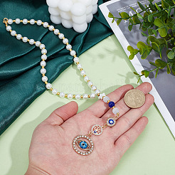 Подвесные украшения из акрила и сплава с имитацией жемчуга&nbsp;HJEW-MA00035