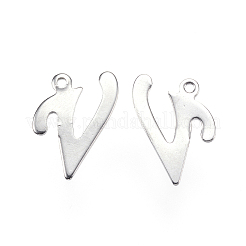 Anlaufgeschützte Buchstabenanhänger aus Edelstahl 304&nbsp;LS-STAS-F039-01V-P