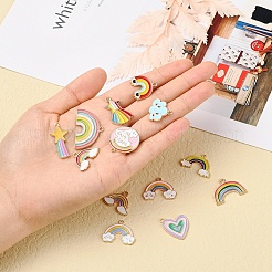 25 шт. 25 стильные подвески из светлого золотого сплава с эмалью&nbsp;ENAM-YW0001-82