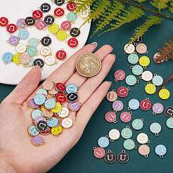 120pcs 12 colores encantos de aleación chapados en oro&nbsp;ENAM-SZ0001-64U