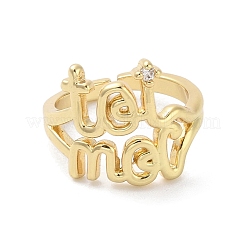 Открытые манжеты из латуни с паве из кубического циркония&nbsp;RJEW-M170-21G