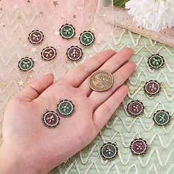 20шт 2 цвета легкие золотые подвески с эмалью&nbsp;ENAM-CJ0002-11