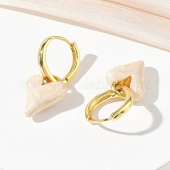 Orecchini pendenti a cerchio in ottone smaltato da donna&nbsp;KK-CBA760A-06G-05
