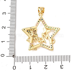 Ciondoli per la festa della mamma in ottone con micro pavé di zirconi cubici colorati&nbsp;KK-B185-01G-04