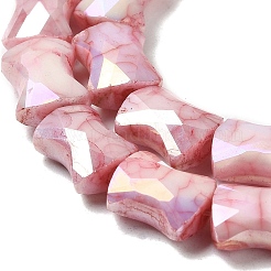 Стеклянные бусины с гальваническим покрытием &nbsp;GLAA-D013-06