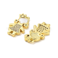 Breloques de connecteur princesse en laiton&nbsp;X-KK-K365-15A-G