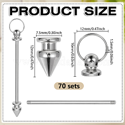 70 barre porte-clés en alliage perlé pour la fabrication de bijoux et de loisirs créatifs&nbsp;FIND-GO0004-35