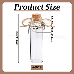 4 Stück Glas-Korken-Wunschflasche&nbsp;AJEW-DR00052