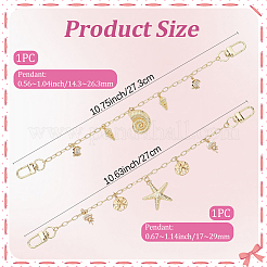 2 cadena decorativa para bolso de latón oceánico de 2 estilos&nbsp;HJEW-SC0003-24A