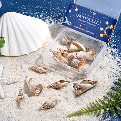 16 шт. 4 подвески в виде спиральных ракушек с гальваническим покрытием&nbsp;SSHEL-SC0001-19