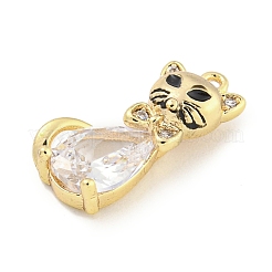 Стеклянные подвески с микропаве из латуни и прозрачного кубического циркония&nbsp;KK-S386-05G