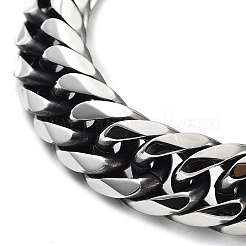 Не тускнеющие браслеты из кубинской цепи из нержавеющей стали 304 для мужчин&nbsp;BJEW-D031-05P