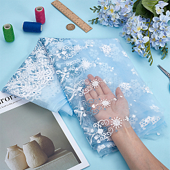 2м полиэстеровая сетчатая ткань со снежинками&nbsp;DIY-WH0622-388A