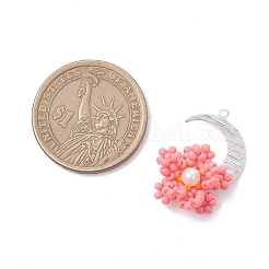 Подвески в виде луны и цветка из стеклянного бисера&nbsp;PALLOY-MZ01185-03