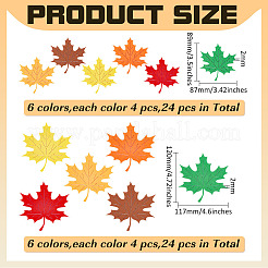 4 комплект декоративных листьев из шерсти для валяния&nbsp;DIY-MA0006-83C