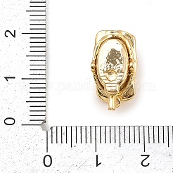 Застежки-коробочки из латуни с микропаве из прозрачных кубических цирконий&nbsp;KK-H537-10G