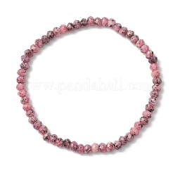 Браслеты из окрашенного натурального малазийского нефрита с гранеными бусинами-ронделями&nbsp;BJEW-JB13442