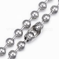 Colliers à chaîne à billes en acier inoxydable 304&nbsp;BJEW-H446-04