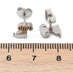 Серьги-гвоздики в форме щенка из нержавеющей стали 304&nbsp;EJEW-F227-05P