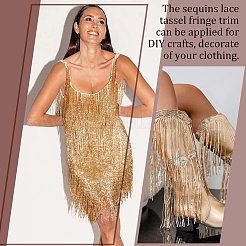 10 ярд полиэстеровой кружевной бахромы&nbsp;DIY-WH0308-499A