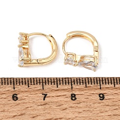 Orecchini a cerchio in ottone con pavé di zirconi cubici&nbsp;KK-CBACA55-17G