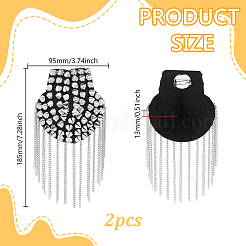 2 pz feltro e plastica ccb e lega e catena a maglie con rivetti e spalline&nbsp;AJEW-GA0010-65P