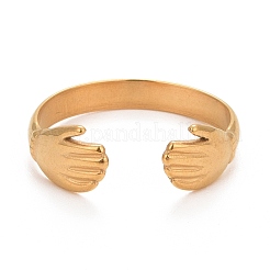 Кольцо-манжета из нержавеющей стали 304 с ионным покрытием (IP) для женщин с двойным обхватом руки&nbsp;RJEW-C025-08B-G