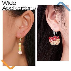 40 шт. 4-цветная латунная фурнитура для сережек-колец с микропаве из прозрачного кубического циркония&nbsp;KK-CJ0003-97