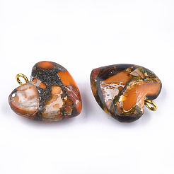 Pendentifs assemblés en bronzite et jaspe impérial&nbsp;X-G-T111-04F