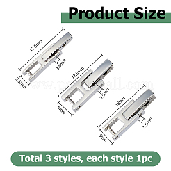 3 pz 3 stili fermagli per cinturini per orologi in acciaio inossidabile 304&nbsp;STAS-HS0001-91P