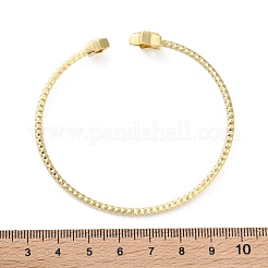 Bracelet manchette ouvert en zircone cubique transparente&nbsp;BJEW-G737-01G-04