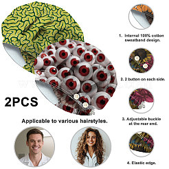 2 шт. 2 стиля хлопковые регулируемые набивные шапки с принтом рабочие кепки для женщин и мужчин&nbsp;AJEW-DR0002-22B