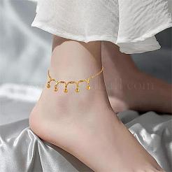 Bracelet de cheville en acier inoxydable avec breloques en forme de triangle et boule ronde&nbsp;JA199A