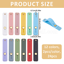 24 supporto per dito con cinturino rettangolare in silicone per telefono&nbsp;AJEW-FH0008-81
