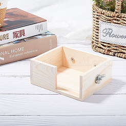 Незаконченная квадратная платформа для хомяка из натурального дерева&nbsp;HJEW-WH0009-01