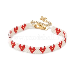 3 шт. двухцветных браслетов из стеклянных бусин для женщин&nbsp;BJEW-MZ00214