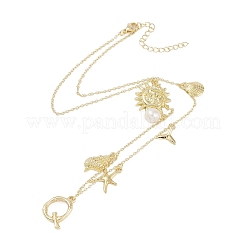 Colliers avec pendentif initial en forme de coquille plaqué or 18 carat&nbsp;IL8059-17