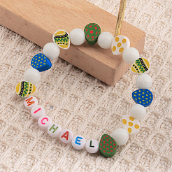 Браслеты в богемном стиле на пасхальную тематику из полимерной глины&nbsp;FS-WG0BA76-01