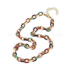 Ожерелья из нержавеющей стали 304 с цветной эмалью для женщин&nbsp;NJEW-P328-01G