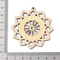 Большие подвески из полого дерева&nbsp;WOCR-PW0003-82-15