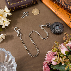 2 chaîne de montre de poche à clip en fer&nbsp;DIY-PH0035-36P
