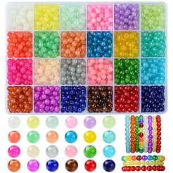 1200 шт. 24-цветный набор круглых бусин из искусственного нефрита&nbsp;DGLA-YW0001-27