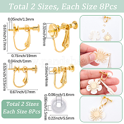 16 шт. 2 стиля фурнитуры для сережек-клипс из латуни&nbsp;KK-SC0006-64