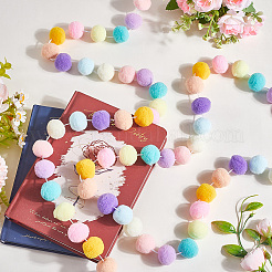 Boules de Noël en coton avec pompons&nbsp;AJEW-WH20020-101C