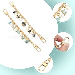 4 pz 4 stili lega strass con perline acriliche ciondolo catena cavo borsa catene decorative&nbsp;HJEW-FS00060-04