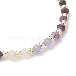 Bracelets extensibles en perles de jade naturel teint de Malaisie et d'hématite synthétique pour femmes&nbsp;BJEW-JB13069-04