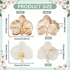 2 пара 2 стилей пряжек для обуви из искусственной кожи с цветочным принтом&nbsp;DIY-NB0015-15