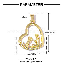 Pendentifs en laiton zircon cubique clair&nbsp;KK-OY001-21G